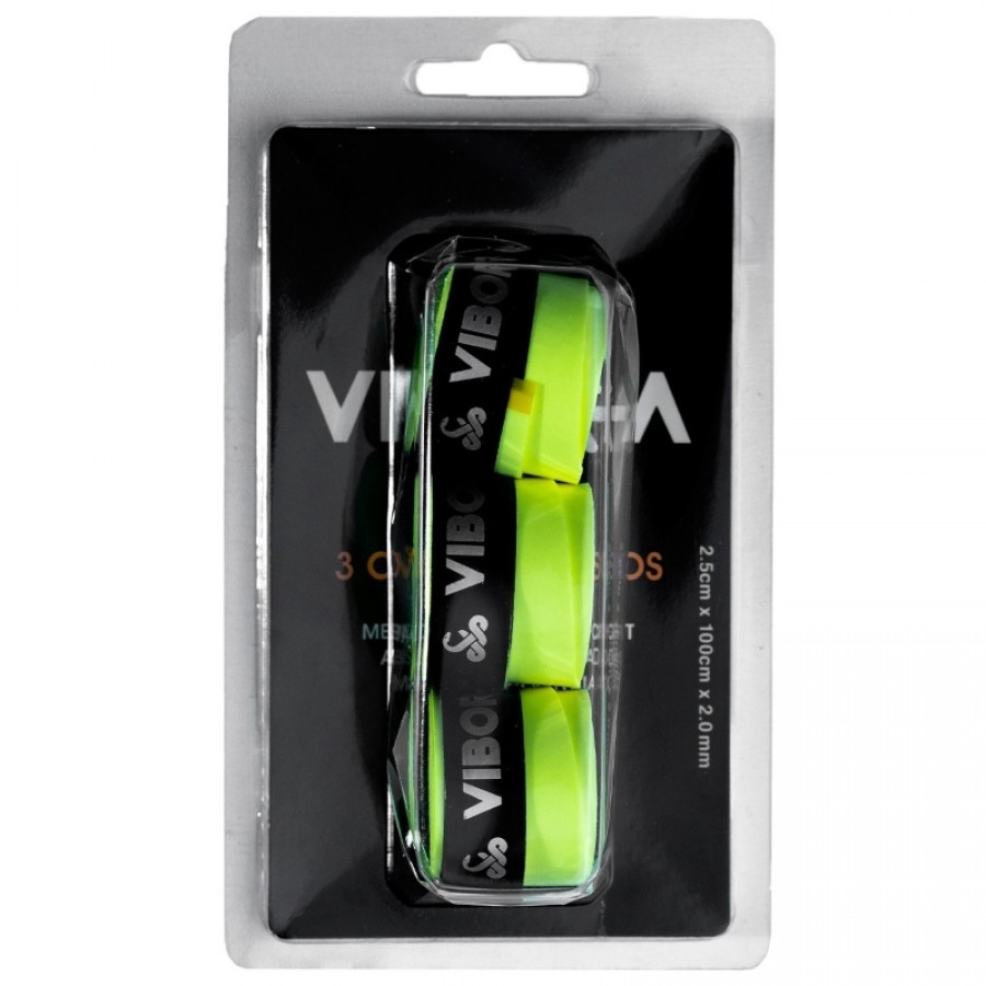 Blister Vibora Pro Liso Amarillo Fluor 3 Overgrips   Oferta + Barato