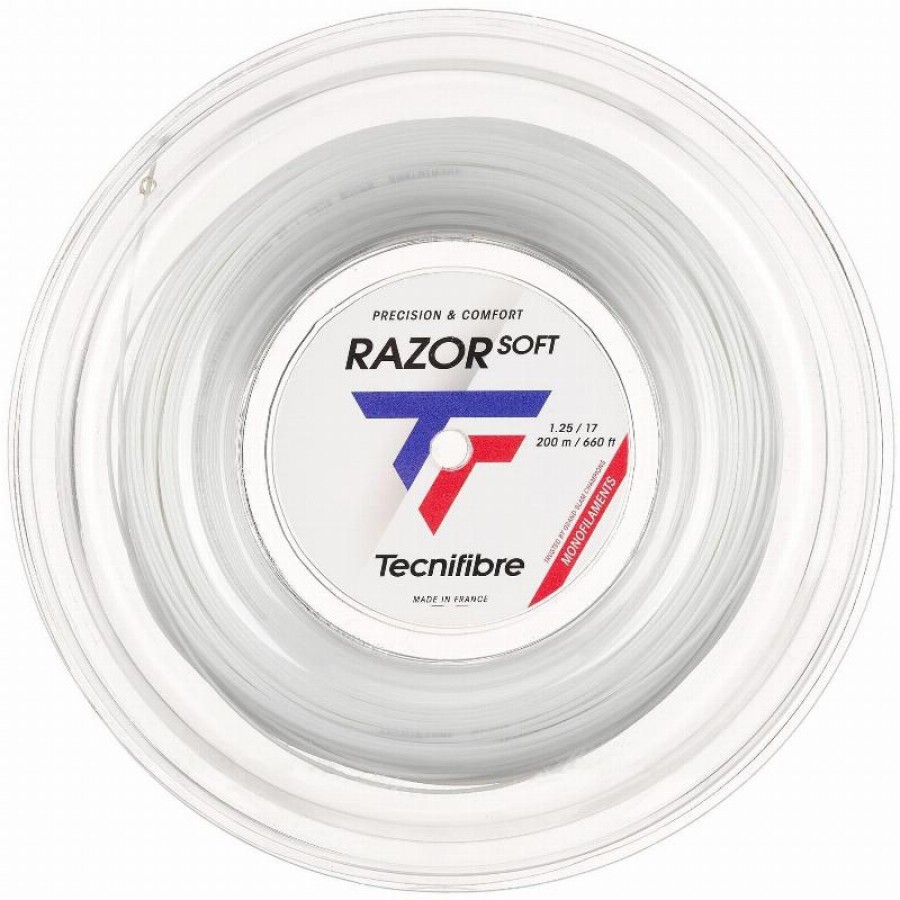 Bobina Cordaje 200m Tecnifibre Razor Soft 1,25mm Blanco  Oferta + Barato