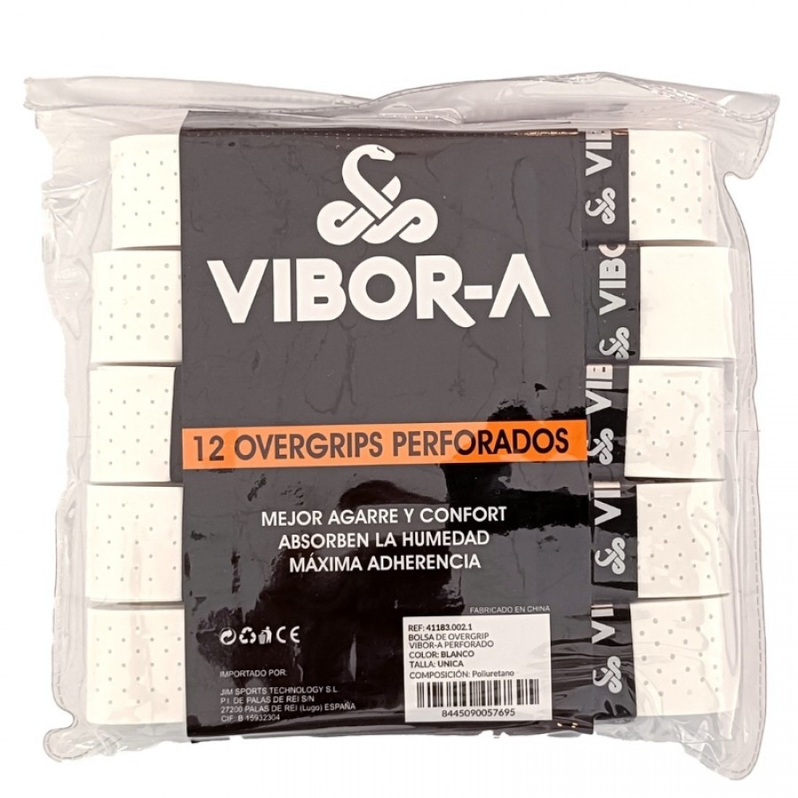 Bolsa Vibora Perforado Blanco 12 Overgrips  Oferta + Barato