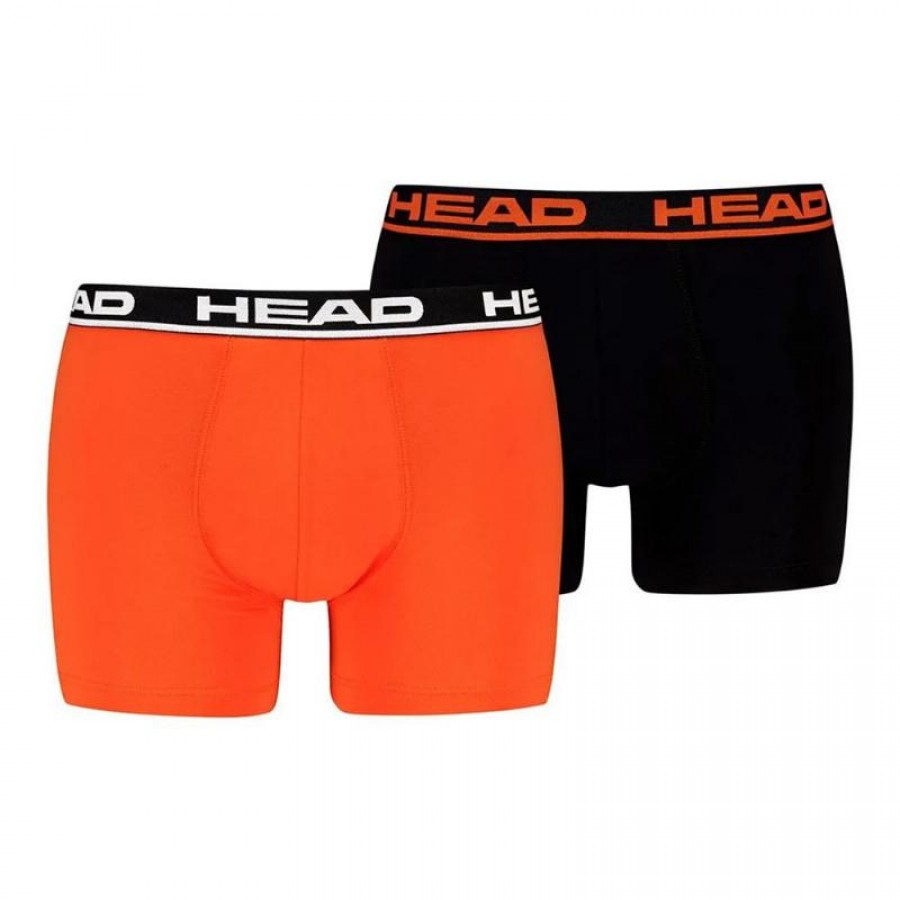 Boxers Head Basic Laranja Preto 2 Unidades  Oferta + Barato
