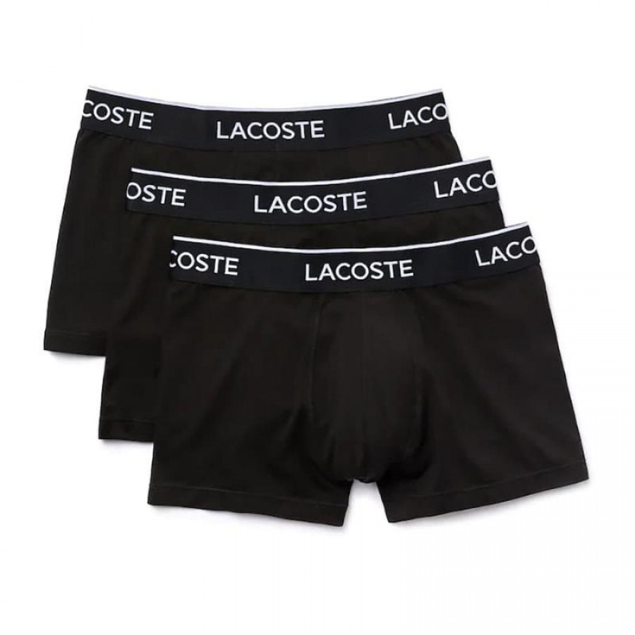 Boxers Casuais Pretos Lacoste 3 Unidades  Oferta + Barato