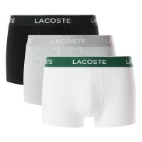 Boxers Lacoste Negro Blanco Gris Vigore 3 Unidades  Oferta + Barato