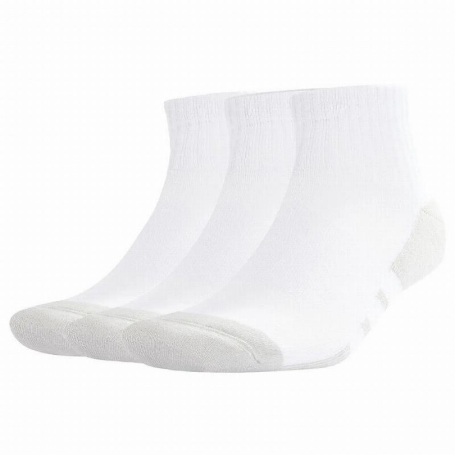 Calcetines Adidas Essentials Cushioned Quarter Blanco Gris 3 Pares  Oferta + Barato