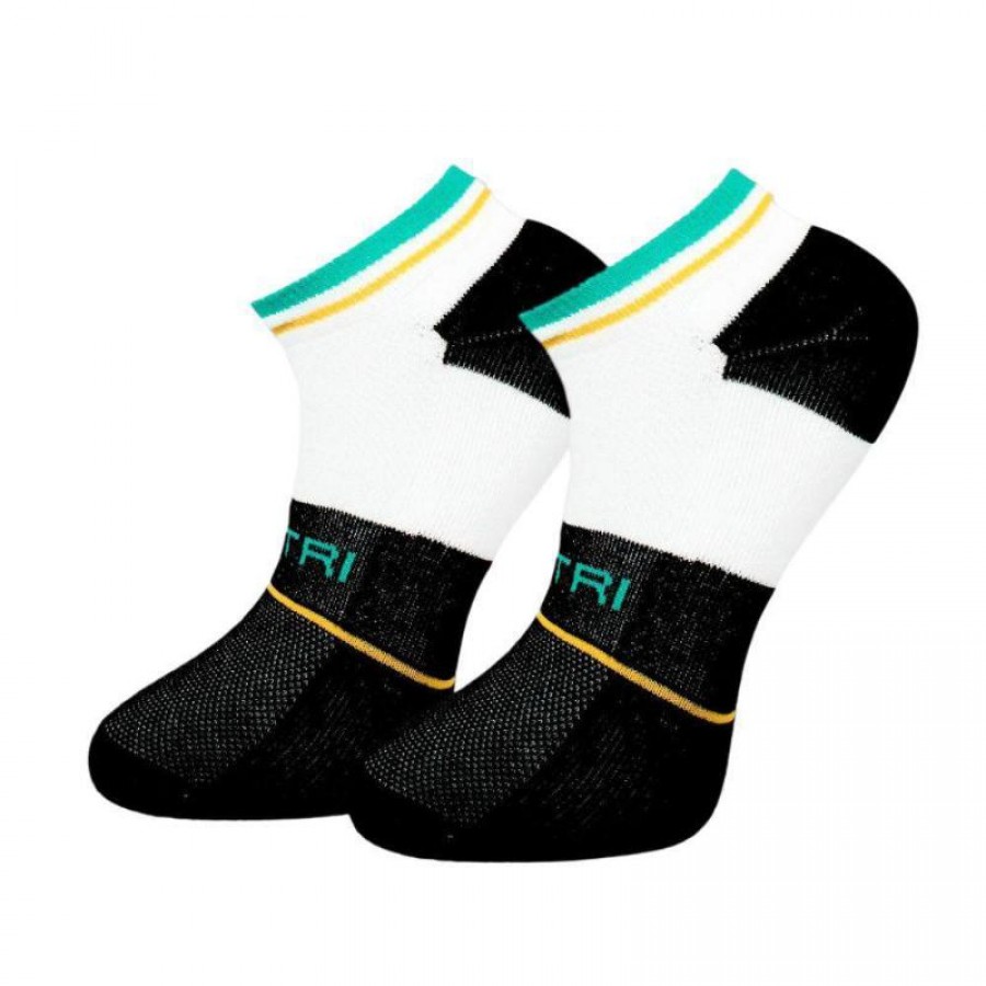 Calcetines Cartri Adriano Crew Blanco Negro 1 Par  Oferta + Barato