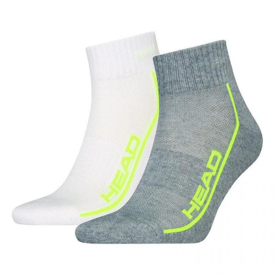 Calcetines Head Performance Quarter Blanco Gris Lima 2 Pares  Offer + Cheap