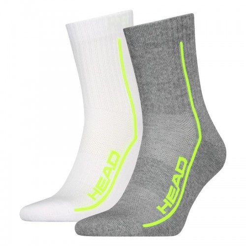 Calcetines Head Performance Short Crew Blanco Gris Lima 2 Pares Calcetines Head Performance Short Crew Blanco Gris Lima 2 Pares