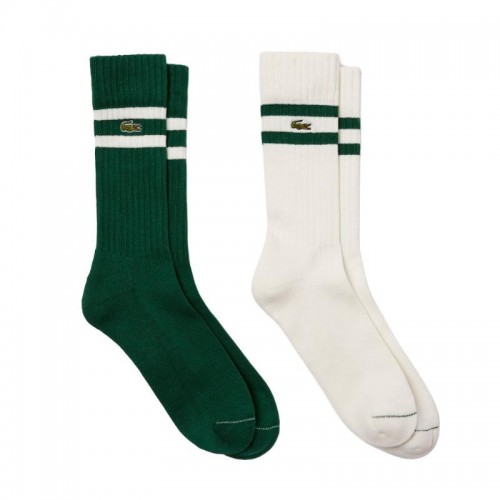 Chaussettes hautes Lacoste Blanc Vert Chaussettes hautes Lacoste Blanc Vert