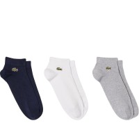 Lacoste Sport Meias De Corte Baixo Marinho Preto Branco 3 Pares  Oferta + Barato