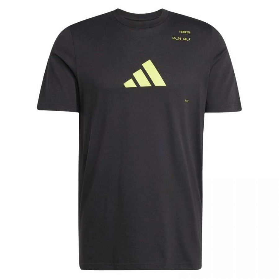 Camiseta Adidas Tennis Category Graphic Negro Limon  Oferta + Barato