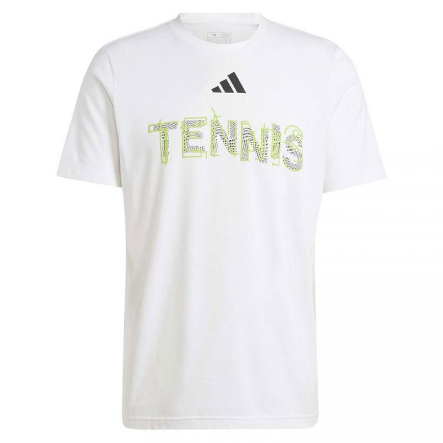 Adidas Tennis Graphic White T-Shirt  Offer + Cheap