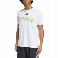 Adidas Tennis Graphic White T-Shirt  Offer + Cheap