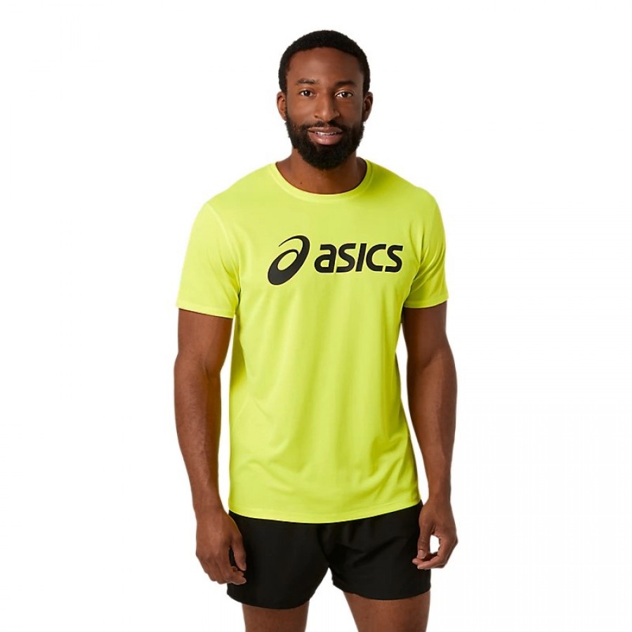 T-shirt Asics Core Fluorescent Yellow Performance Noir  Offre - Pas cher