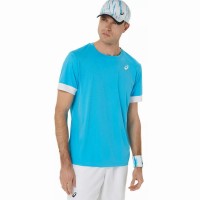 Asics Court Aqua Glossy White T-Shirt  Offre - Pas cher