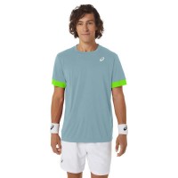 Camiseta Asics Court Azul Lima Electrico  Offre - Pas cher