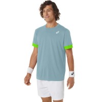 Camiseta Asics Court Azul Lima Electrico  Offre - Pas cher