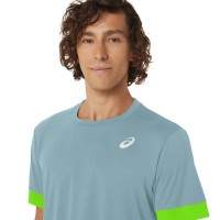 Camiseta Asics Court Azul Lima Electrico  Offre - Pas cher