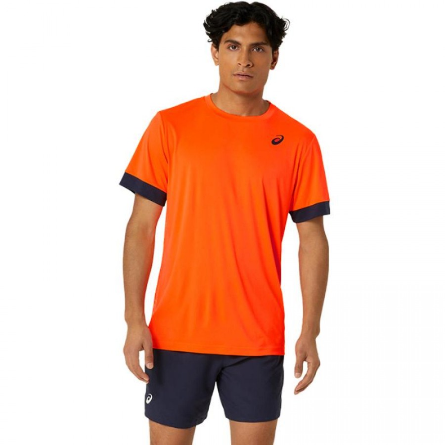Camiseta Asics Court Naranja Azul Medianoche  Oferta + Barato