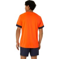 Camiseta Asics Court Naranja Azul Medianoche  Oferta + Barato