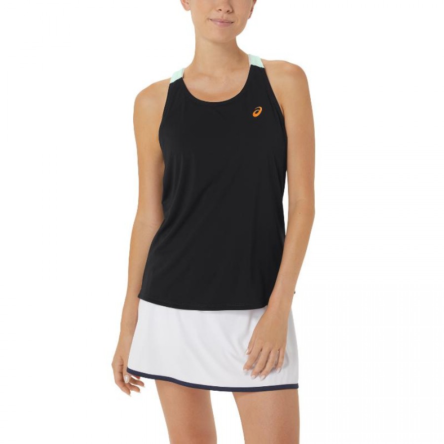 Camiseta Asics Court Performance Negro Menta Mujer  Offer + Cheap