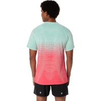 Camiseta Asics Haut SS sans couture Corail Verde  Offre - Pas cher