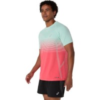 Camiseta Asics Haut SS sans couture Corail Verde  Offre - Pas cher
