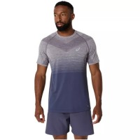 Asics Seamless SS Top T-shirt Gris Lavande Bleu Indigo  Offre - Pas cher