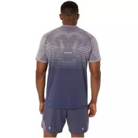 Asics Seamless SS Top T-shirt Gris Lavande Bleu Indigo  Offre - Pas cher