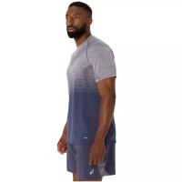 Asics Seamless SS Top T-shirt Gris Lavande Bleu Indigo  Offre - Pas cher