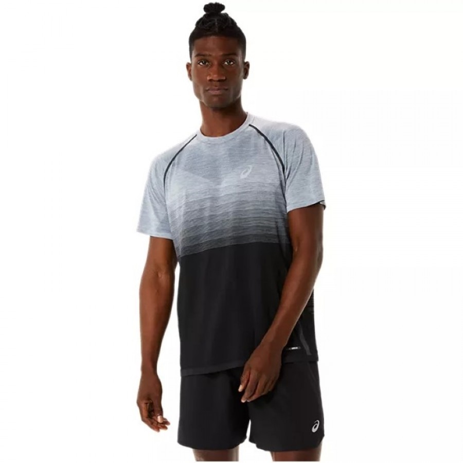 Camiseta Asics Seamless SS Top Negro Performance Gris  Oferta + Barato