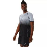 Camiseta Asics Seamless SS Top Negro Performance Gris  Oferta + Barato