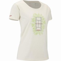 Camiseta Babolat Esercizio Messaggio Crema Mujer