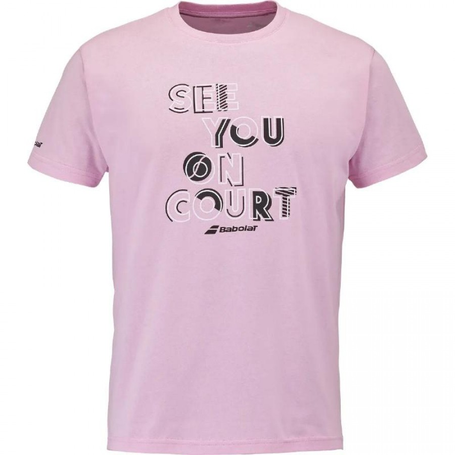 Camiseta Babolat Exercise Message Rosa