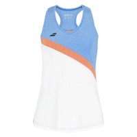 Camiseta Babolat Play Blanco Azul Naranja Mujer
