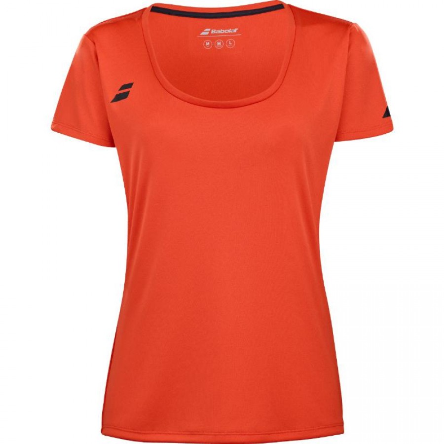 Camiseta Babolat Joga Capsleeve Rojo Naranja Mujer