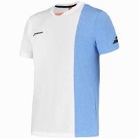 T-shirt Babolat Play Crew Blanc Bleu Orange