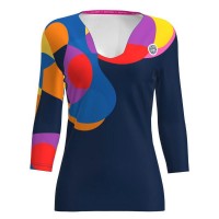 Bidi Badu T-Shirt Femme Twiggy V-Neck Dark Blue Mix  Offre - Pas cher