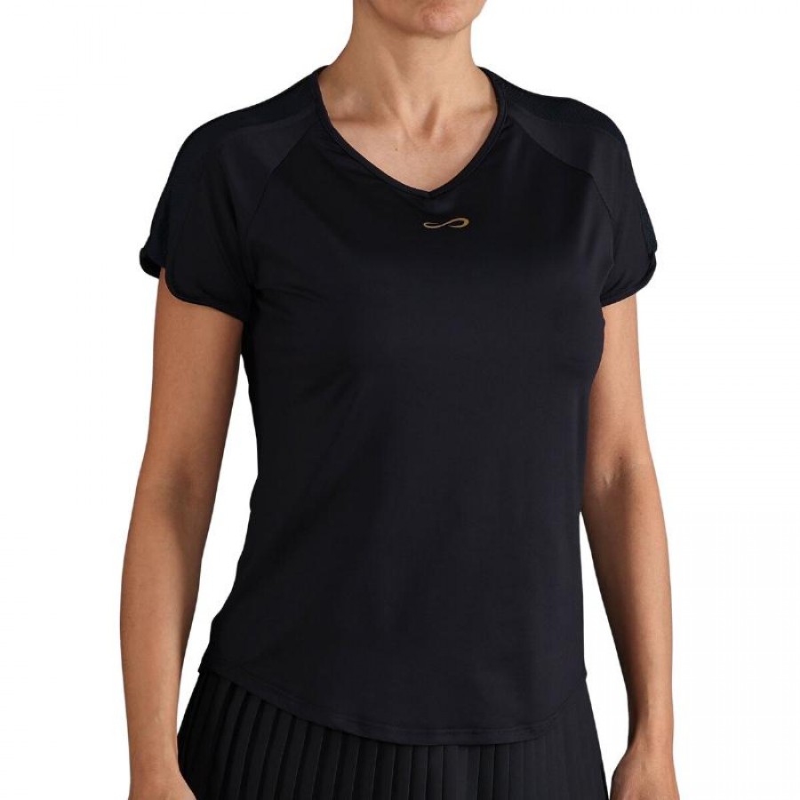 Camiseta preta de malha infinita  Oferta + Barato