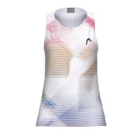 Camiseta Head Agility Blanco Azul Mujer