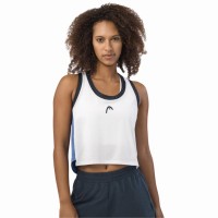 Camiseta Head Play Crop Top Blanco Azul Royal Mujer  Offre - Pas cher