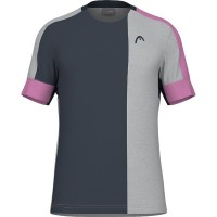 Camiseta Head Play Tech Rosa Gris  Offre - Pas cher
