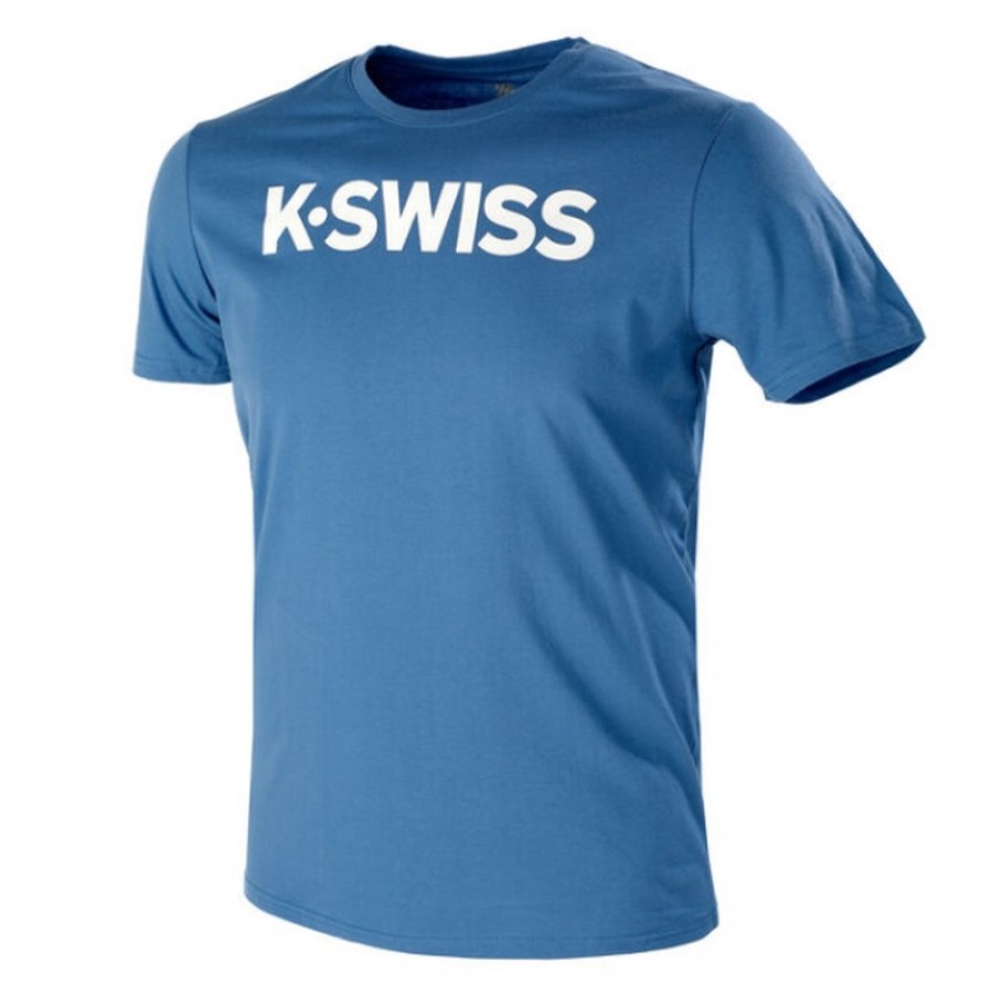 Camiseta Kswiss Core Azul Blanco  Oferta + Barato