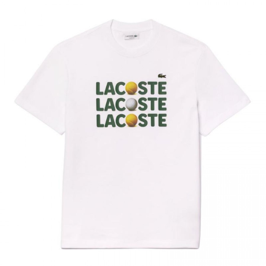 T-shirt Lacoste en coton blanc  Offre - Pas cher
