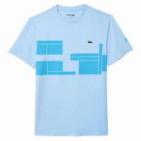 Camiseta Lacoste Novak Djokovic Ultra Dry Azul  Oferta + Barato