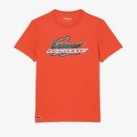 Camiseta Lacoste Sport Algodon Ecologico Naranja   Oferta + Barato