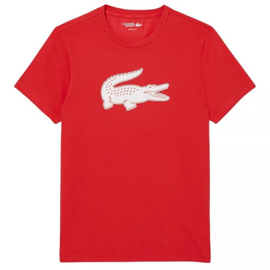 Camiseta Lacoste Sport Vermelha Branca  Oferta + Barato
