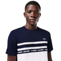 Lacoste Ultra Dry White Navy Blue T-Shirt  Offer + Cheap