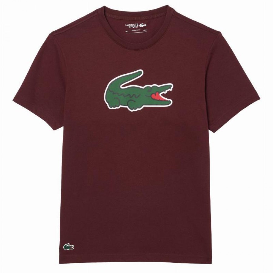 T-shirt Lacoste Ultra Dry Bourgogne  Offre - Pas cher