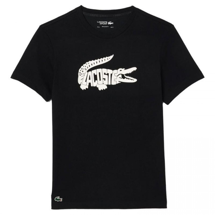 T-shirt Lacoste Ultra Dry Noir Blanc  Offre - Pas cher