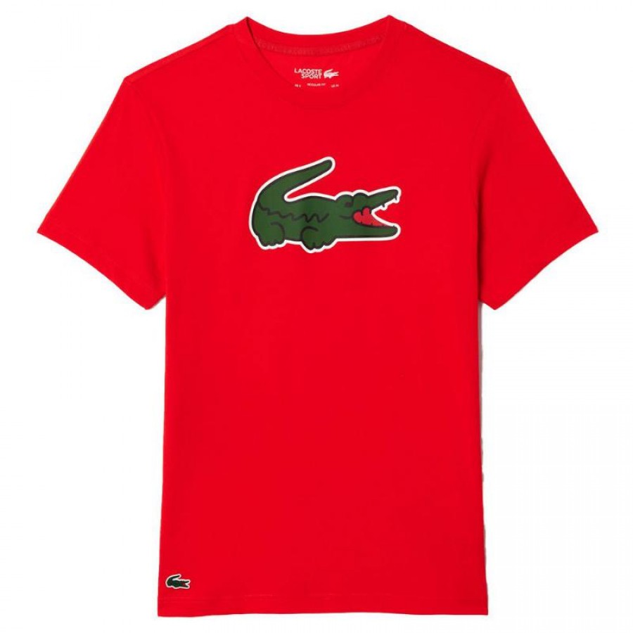 T-shirt Lacoste Ultra Dry Rouge  Offre - Pas cher