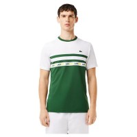 T-shirt Lacoste Ultra Dry Vert Blanc  Offre - Pas cher